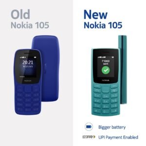 Nokia All-new 105 Single Sim Keypad Phone with Built-in UPI Payments, Long-Lasting Battery, Wireless FM Radio| 1 Year Replacement Guarantee | Charcoal