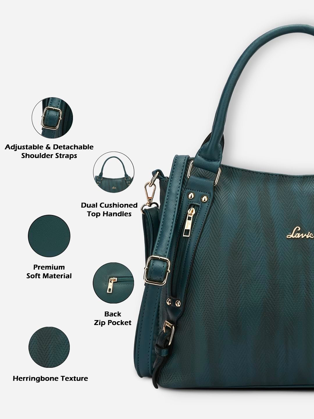 Lavie Women's Faroe Satchel Handbag for Women | Satchel Bag for Work | Ladies purse | Stylish Shoulder Bag | Gift For Women - Image 3